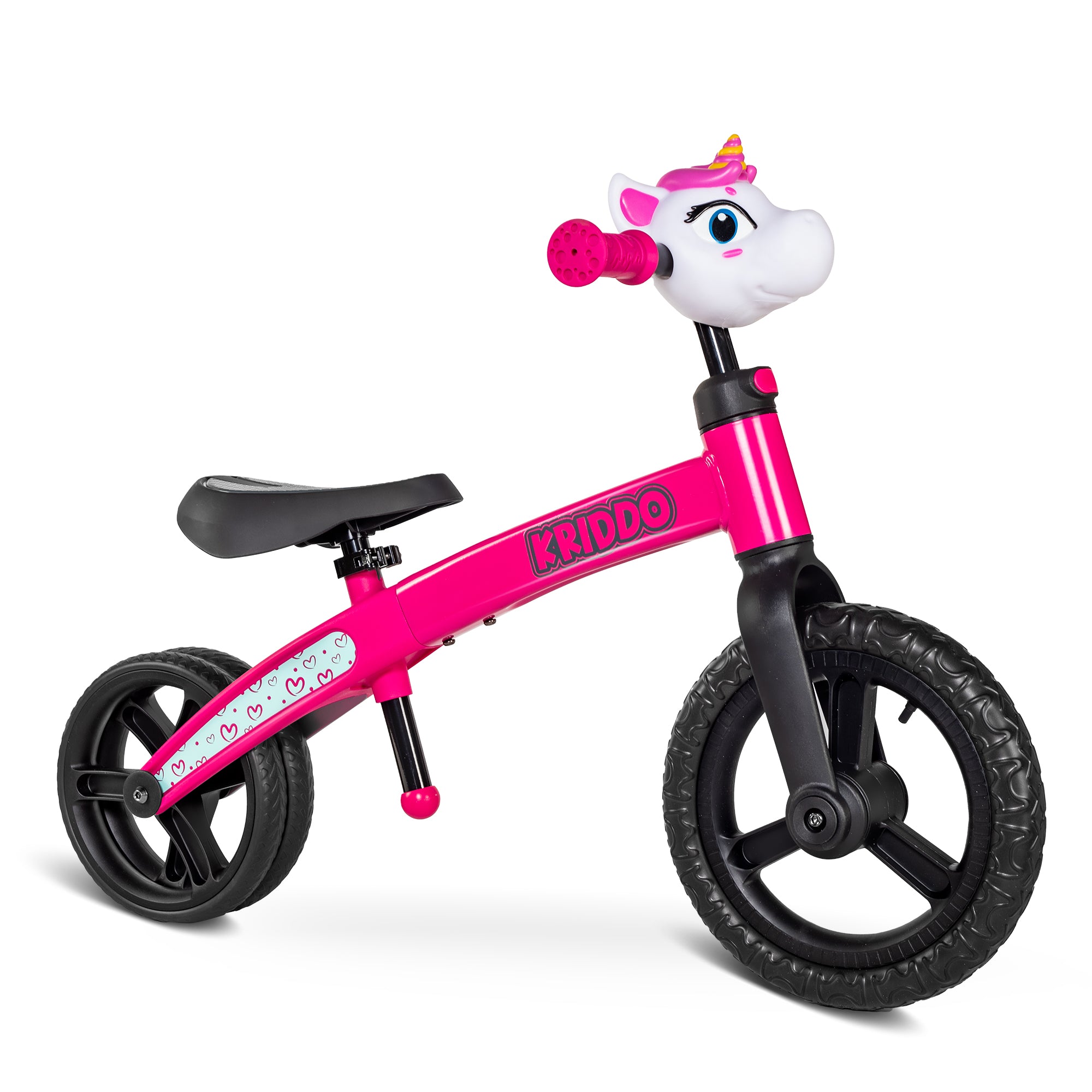 KRIDDO Toddler Balance Bike 2 Year Old, Age 18 Months to 5 Years Old, Early Learning Interactive Push Bicycle with Steady Balancing and Footrest, Gift for 2-5 Boys Girls, Pink Dual