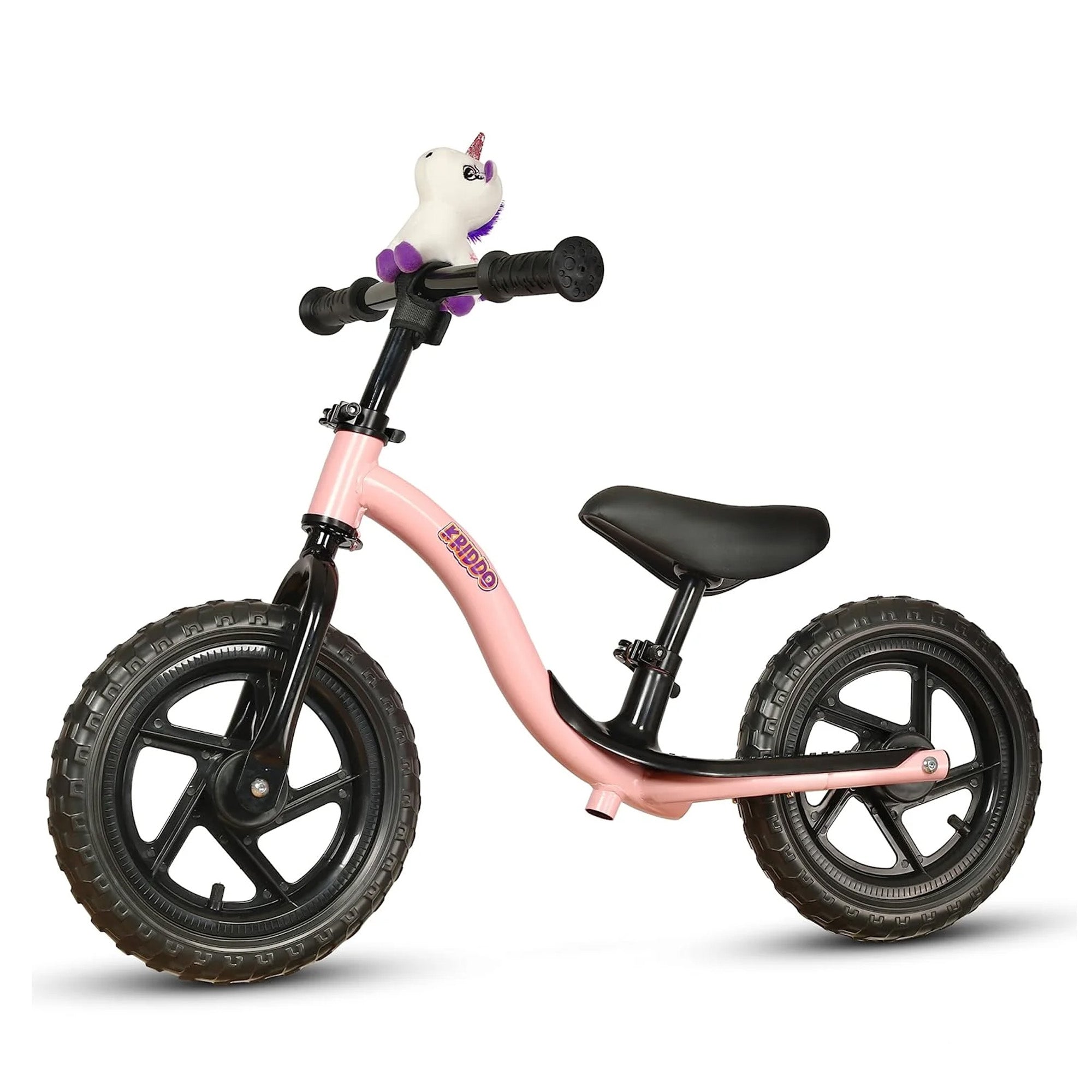 KRIDDO Toddler Balance Bike with Stuffed Animal for 18 Months to 4 Years Old Pink