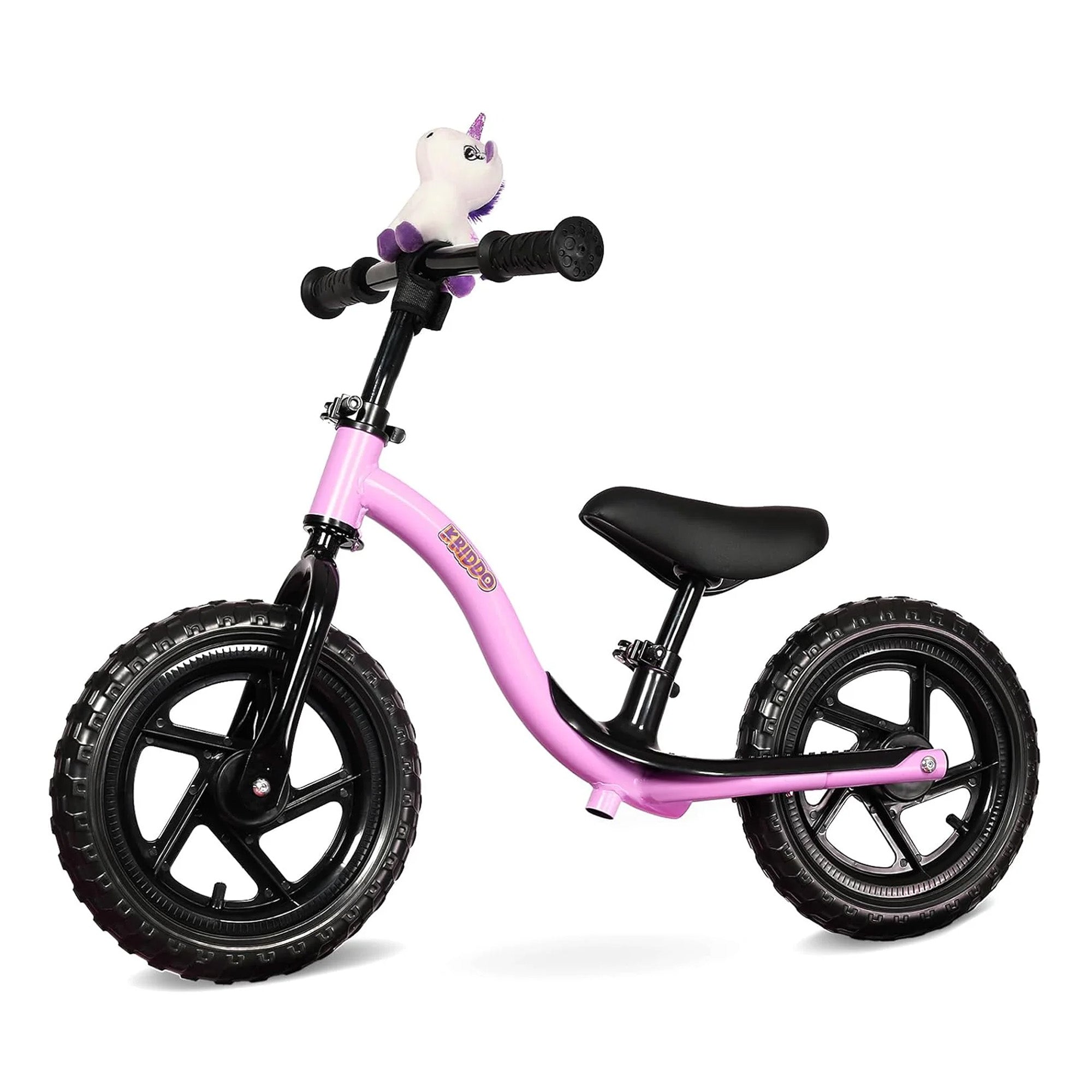 KRIDDO Toddler Balance Bike with Stuffed Animal for 18 Months to 4 Years Old Purple