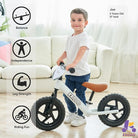 KRIDDO Toddler Balance Bike with Customize Plate for 18 Months to 3 Years Old White