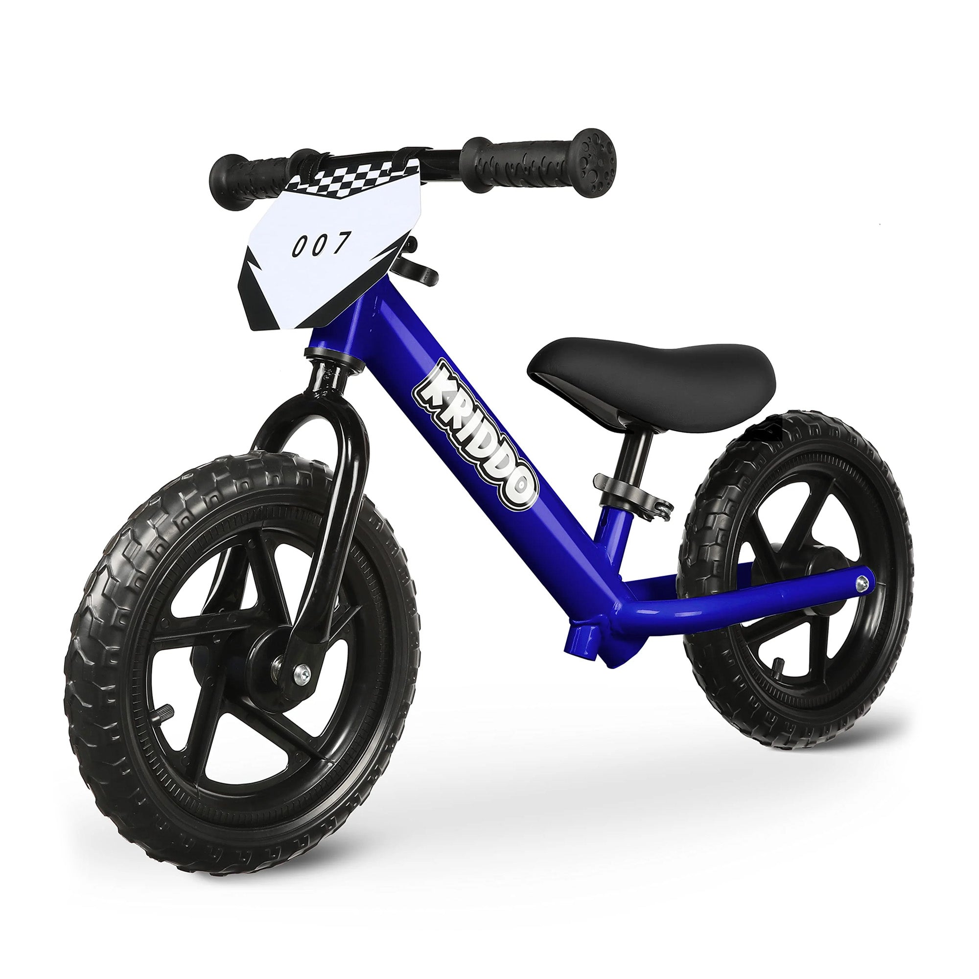 KRIDDO Toddler Balance Bike with Customize Plate for 18 Months to 3 Years Old Blue