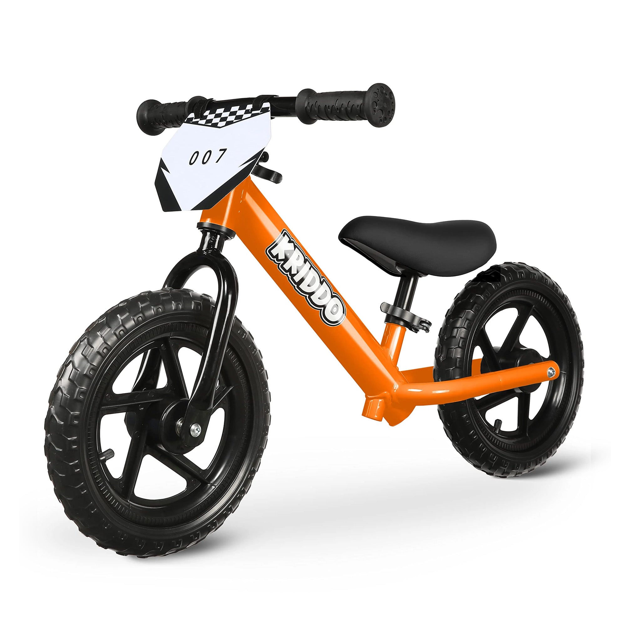 KRIDDO Toddler Balance Bike with Customize Plate for 18 Months to 3 Years Old Orange