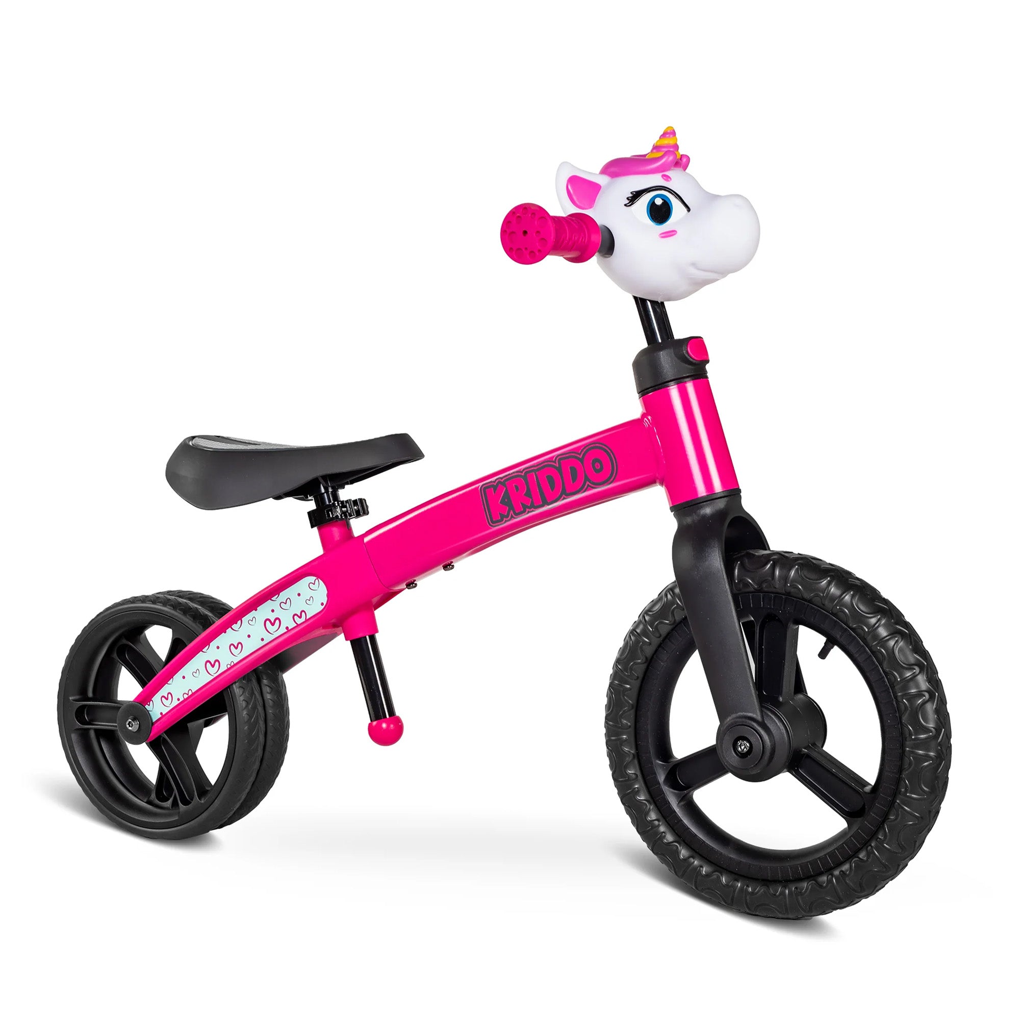 KRIDDO Toddler Balance Bike for 18 Months to 5 Years Old Pink Dual