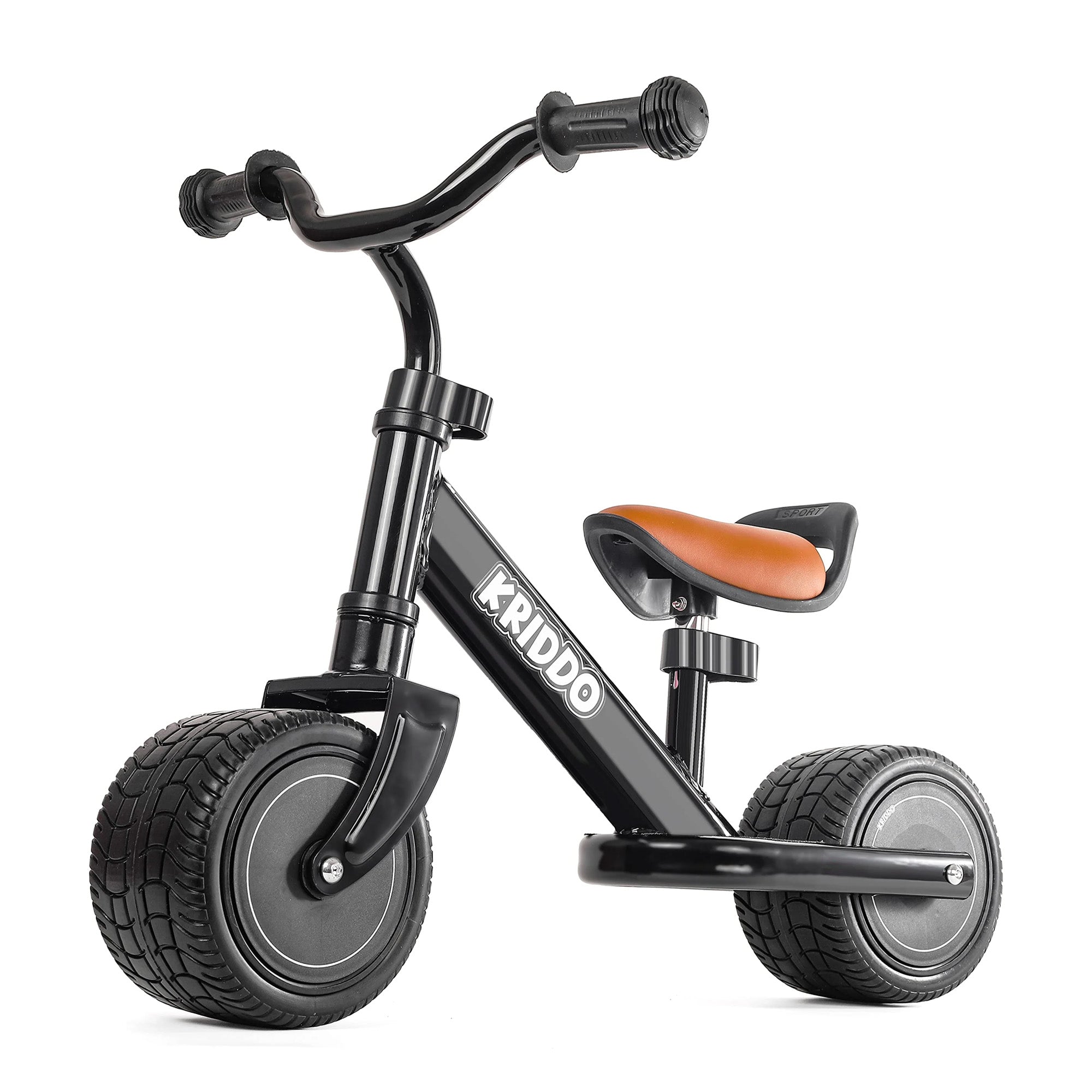 KRIDDO Baby Balance Bike with Adjustable Seat for 1 to 3 Years Old Black