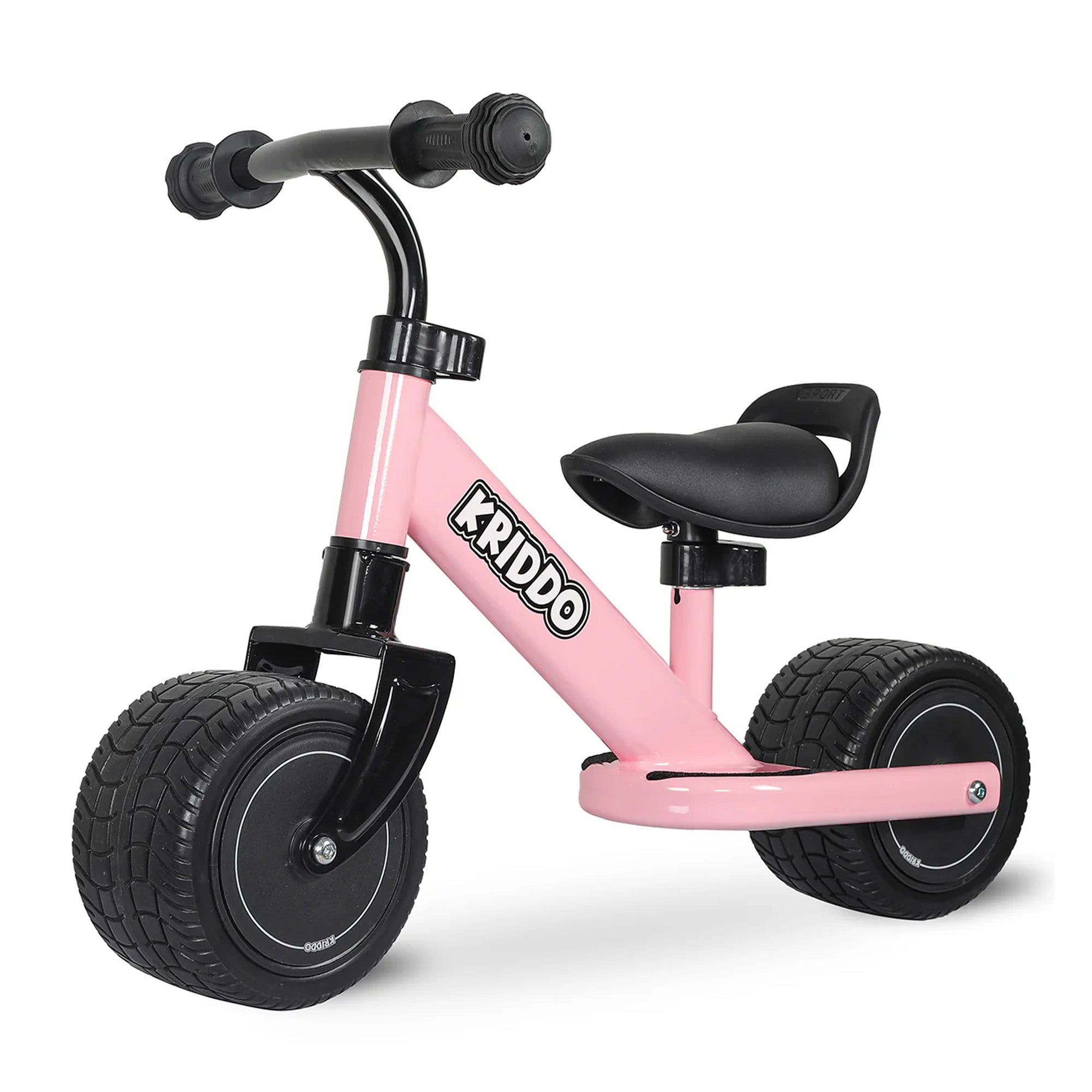 KRIDDO Baby Balance Bike with Adjustable Seat for 1 to 3 Years Old Pink