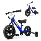 KRIDDO Toddler Balance Bike with Removable Training Wheels for 18 Months to 5 Years Old Blue