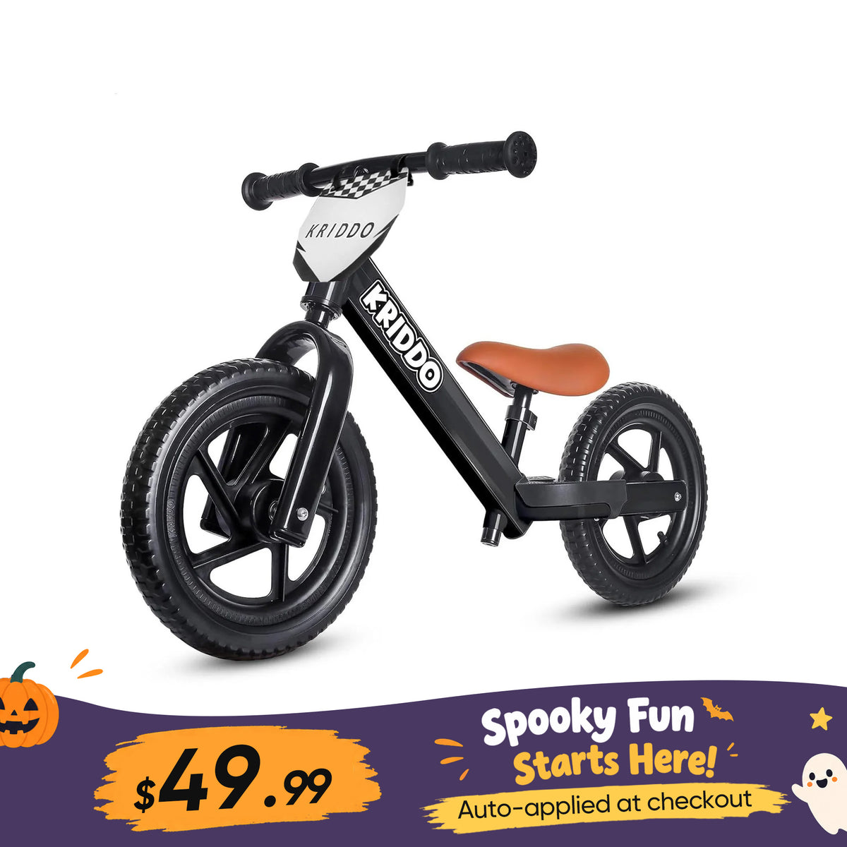 KRIDDO Toddler Beginner Bike for 2 to 5 Years Old with DIY Colorful Stickers Black