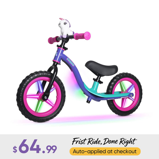 KRIDDO Glowing Balance Bike with Flashing Wheels for 2 to 5 Years Old
Purple