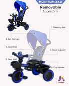 KRIDDO 7 in 1 Foldable Multifunctional Kids Tricycle