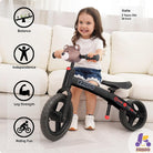 KRIDDO Black Toddler Balance Bike for 18 Months to 5 Years Dual
