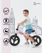 KRIDDO Pink Interactive Balance Bike for Toddlers 18 Months to 5 Years