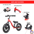 KRIDDO Red Balance Bike for Toddlers with Stuffed Animal (18 Months to 4 Years)