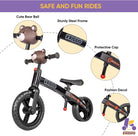 KRIDDO Toddler Balance Bike Black Dual Design for 18 Months to 5 Years
