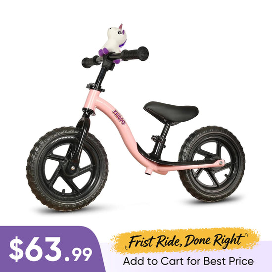 KRIDDO Pink Toy Balance Bike with Unicorn Toy for 2 to 5 Years Old