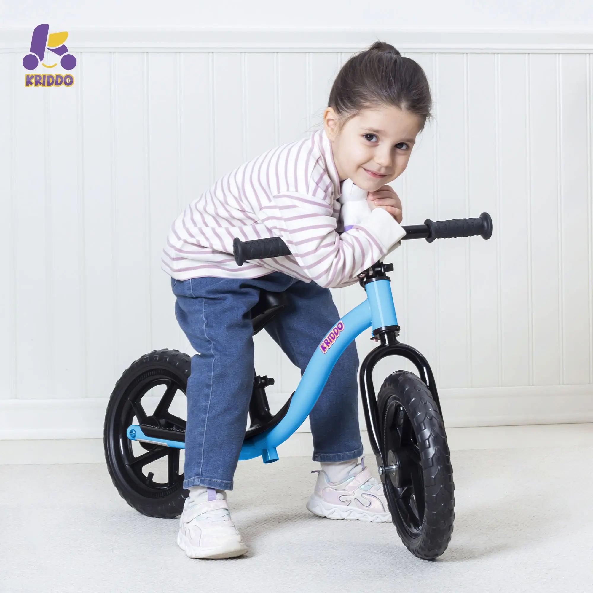 KRIDDO Toddler Balance Bike with Ride On Toys for 2 to 5 Years Old Blue
