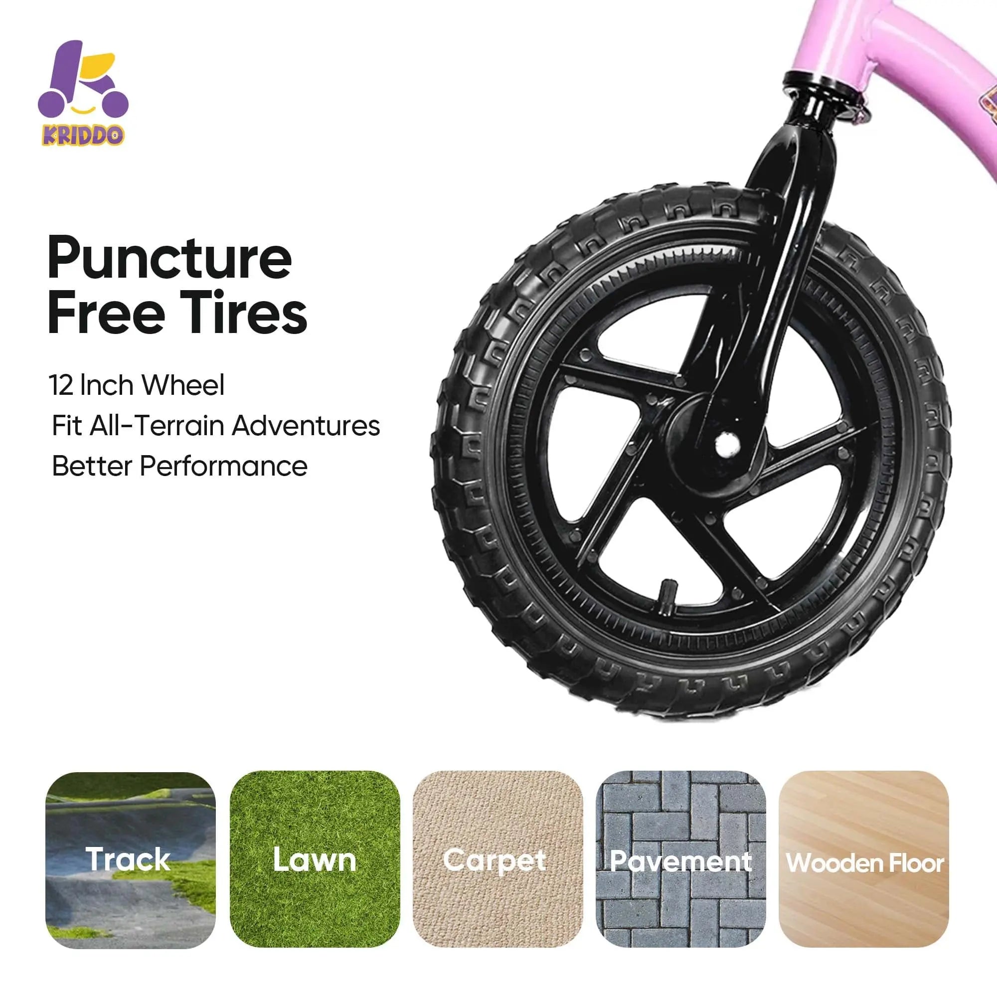 KRIDDO black puncture free tires