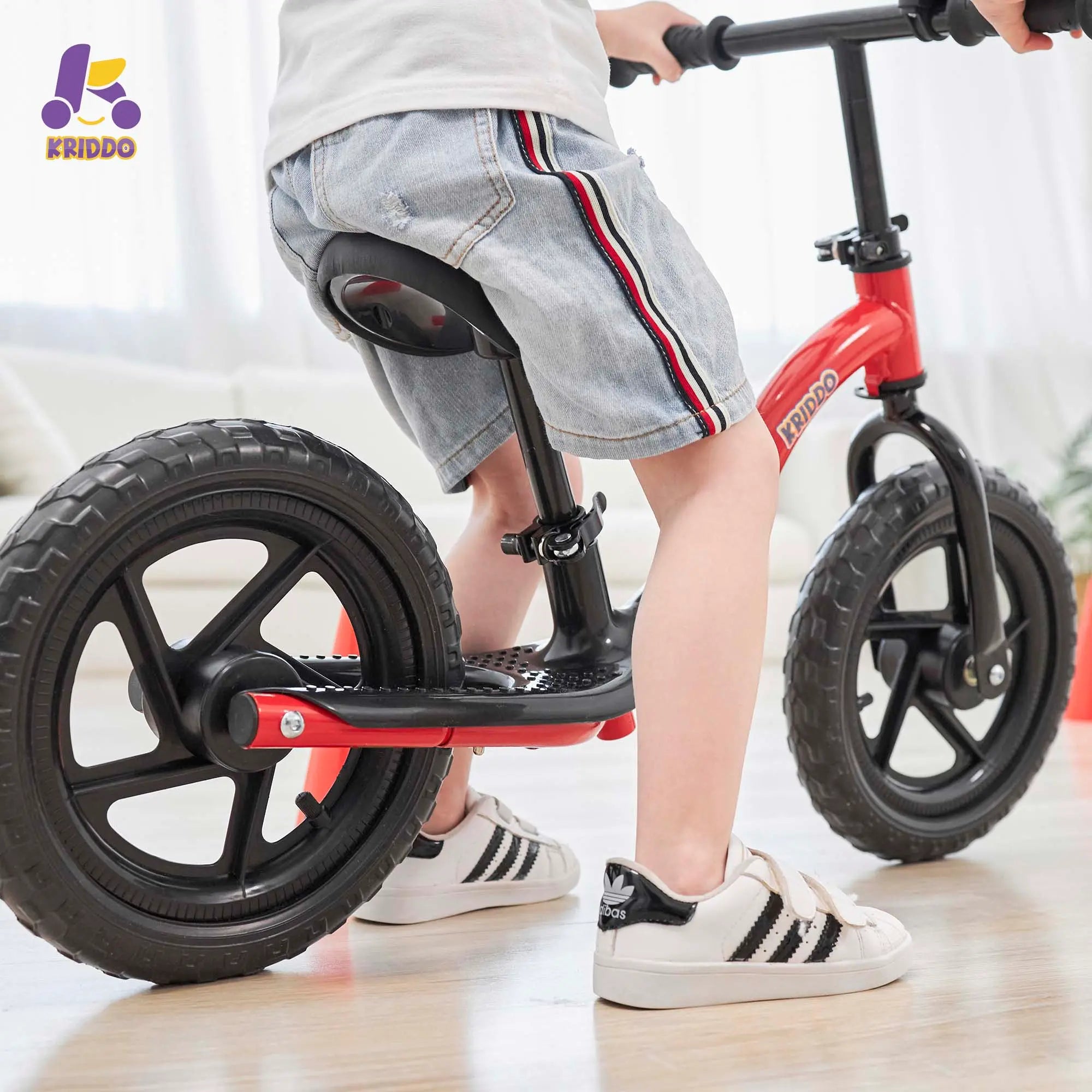 KRIDDO Toddler Balance Bike with Ride On Toys for 2 to 5 Years Old Red
