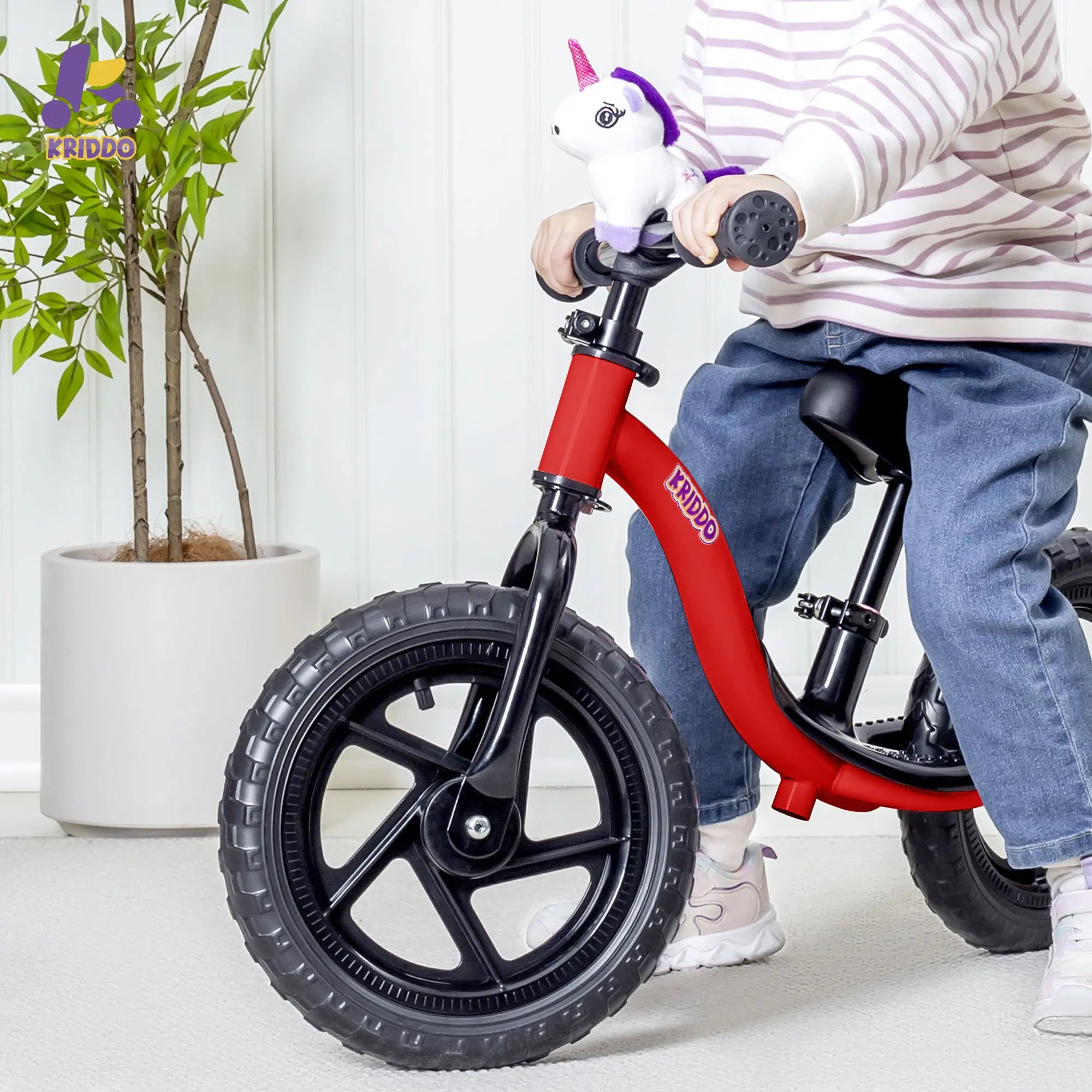 KRIDDO Toddler Balance Bike with Ride On Toys for 2 to 5 Years Old Red