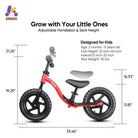 KRIDDO Toddler Balance Bike with Ride On Toys for 2 to 5 Years Old Red