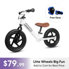 KRIDDO 12 Inch Toddler Balance Bike with Custom Name Plate for Ages 2–5 White, Includes Free Protective Gear Set