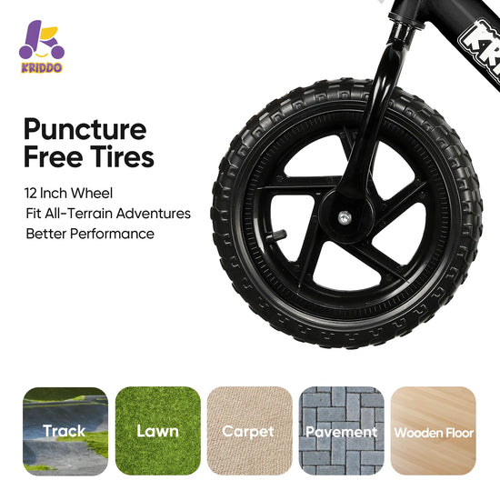 KRIDDO 12 Inch Puncture Free Tires