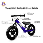 KRIDDO Toddler 12 Inch Balance Bike with Customizable Plate for Ages 2 to 5 Years Blue