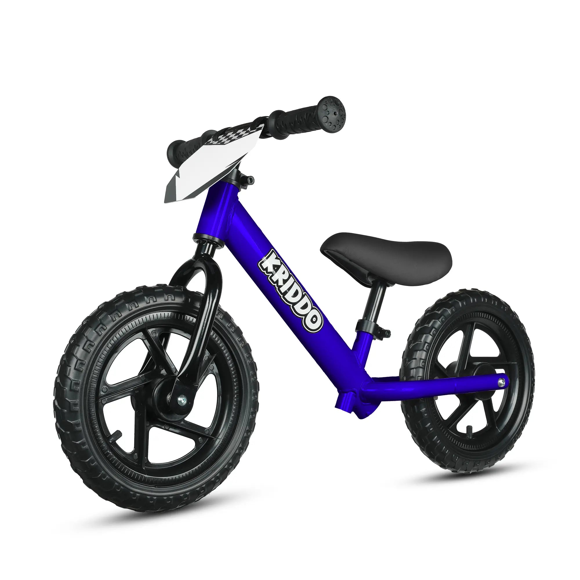 KRIDDO Toddler 12 Inch Balance Bike with Customizable Plate for Ages 2 to 5 Years Blue