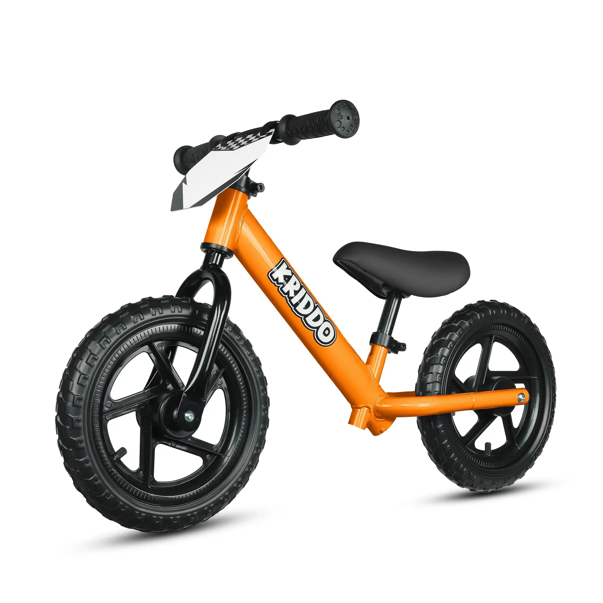 KRIDDO Toddler 12 Inch Balance Bike with Customizable Plate for Ages 2 to 5 Years Orange