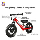 KRIDDO Classic Toddler Balance Bike with Customizable Plate for Ages 2 to 5 Years Red
