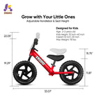 KRIDDO Classic Toddler Balance Bike with Customizable Plate for Ages 2 to 5 Years Red