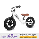 KRIDDO 12 Inch Toddler Balance Bike with Custom Name Plate for Ages 2–5 White