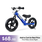 KRIDDO Toddler Balance Bike with Brake and Flag for 2 to 5 Years Old Blue