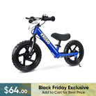 KRIDDO Toddler Balance Bike with Brake and Flag for 2 to 5 Years Old Blue