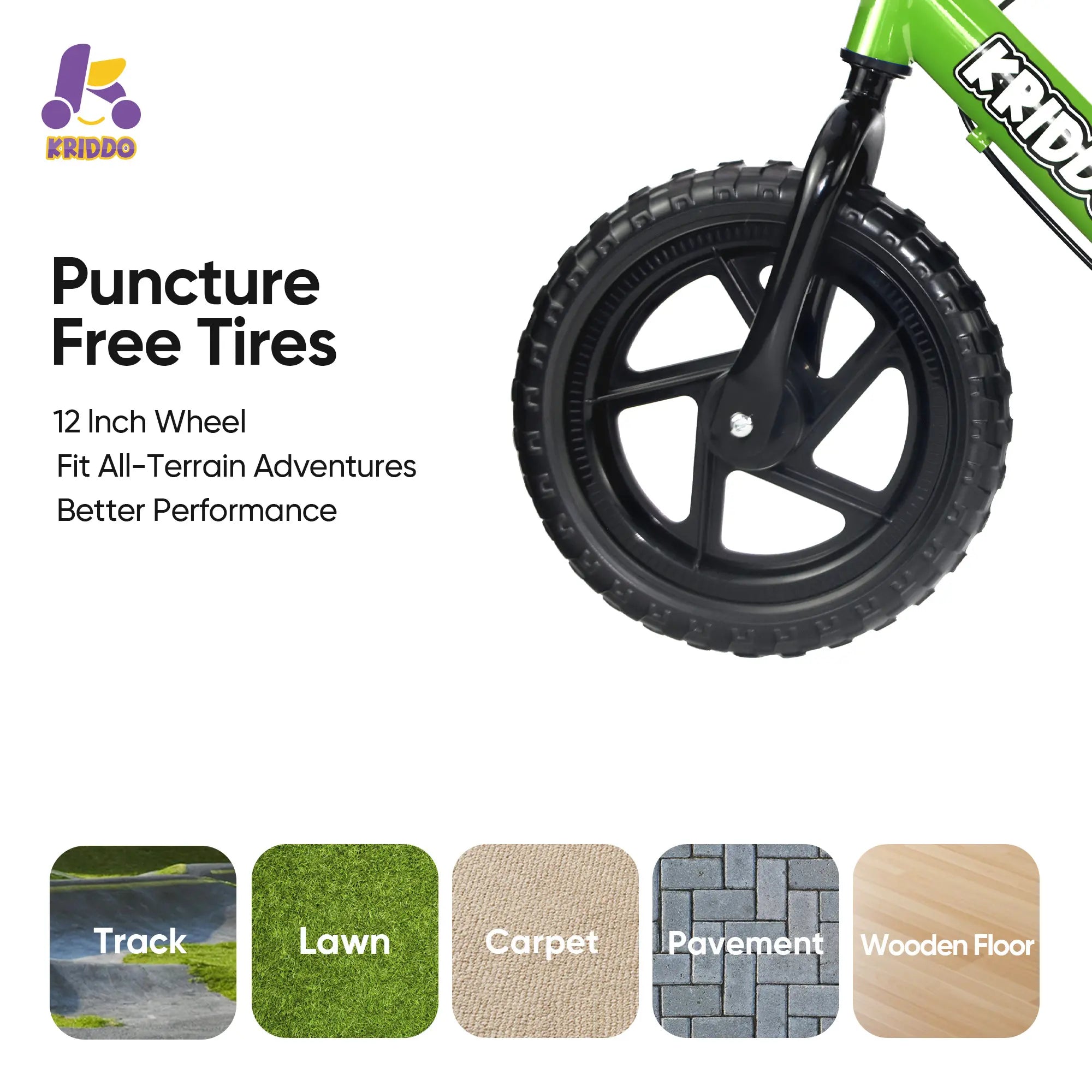 KRIDDO balance bike durable wheel