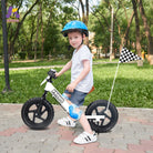 KRIDDO Toddler Balance Bike with Brake and Flag for 2 to 5 Years Old White