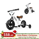 KRIDDO Convertible Balance Bike with Training Wheels for Ages 18 Months to 3 Years White