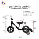 KRIDDO Pedal-Assist Toddler Bike with Training Wheels for Ages 18 Months to 3 Years Black