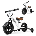 KRIDDO Pedal-Assist Toddler Bike with Training Wheels for Ages 18 Months to 3 Years White