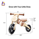 KRIDDO Toddler Wooden Balance Bike for 2 to 4 Years Old
