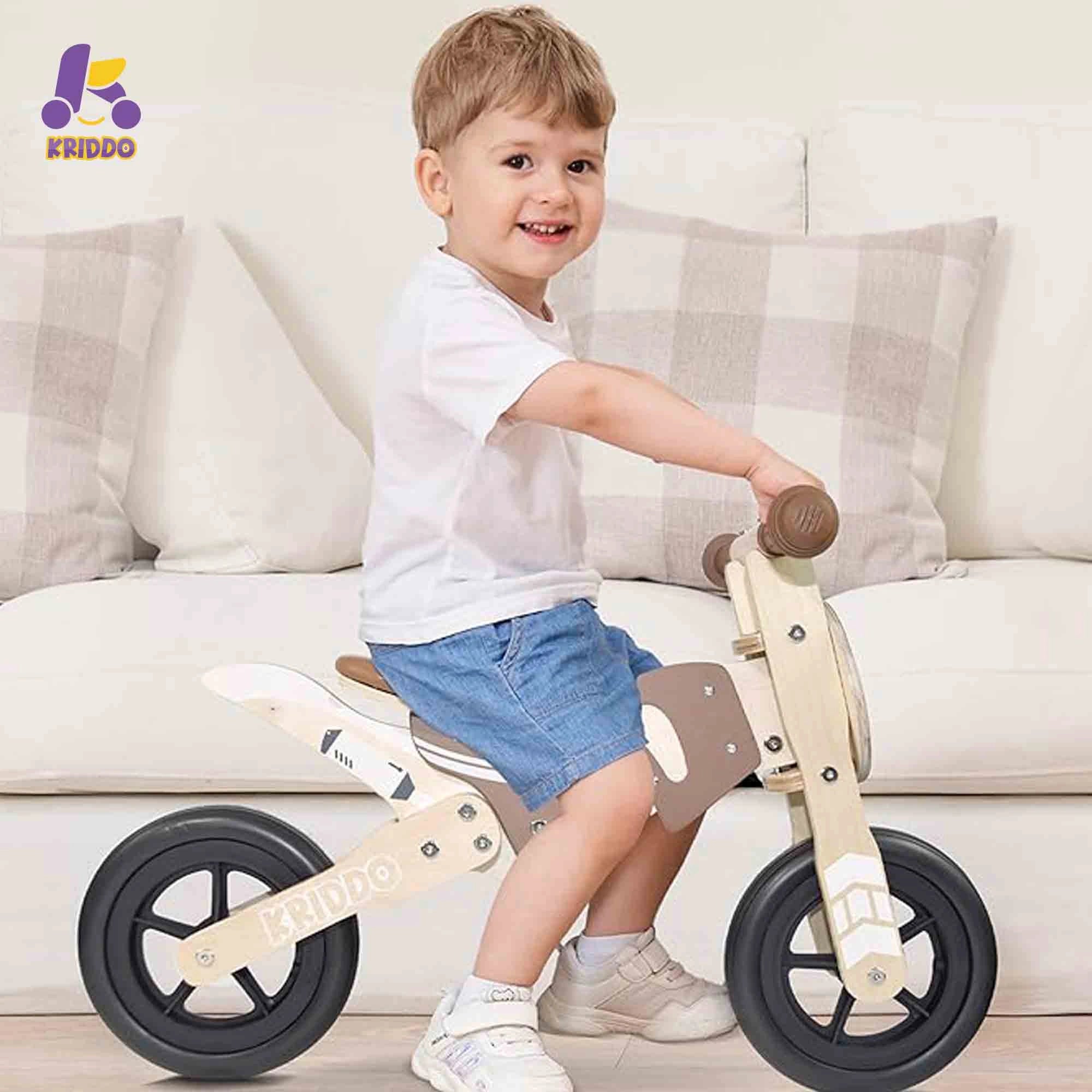 KRIDDO Toddler Wooden Balance Bike for 2 to 4 Years Old