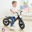 KRIDDO Toddler Balance Bike with Front Light and Adjustable Seat for 2 to 5 Years Old Black