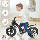 KRIDDO Toddler Balance Bike with Front Light and Adjustable Seat for 2 to 5 Years Old Black