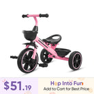 KRIDDO Kids Tricycle Easy-Assembly for 2 to 5 Years Old Pink