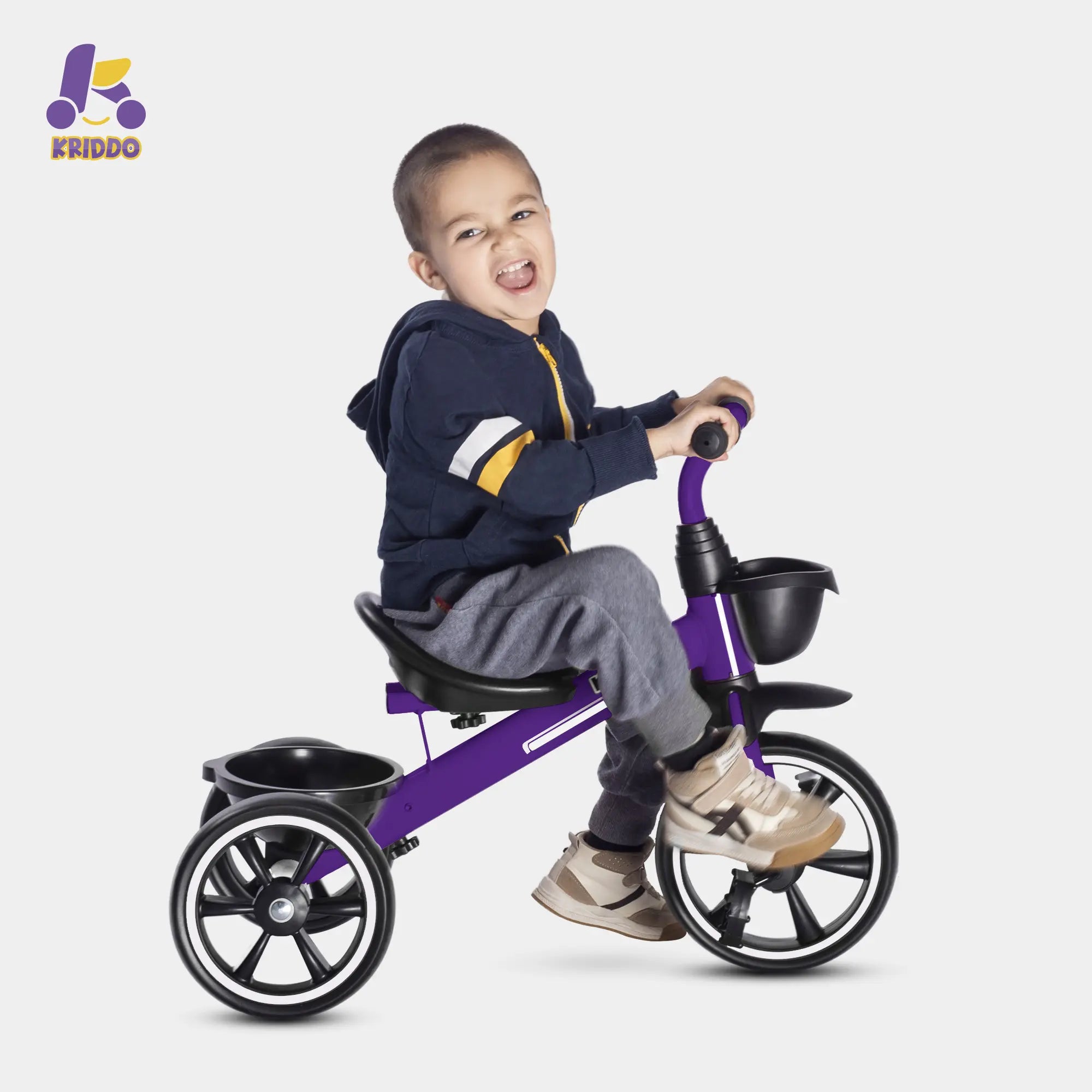 KRIDDO Kids Tricycle Easy-Assembly for 2 to 5 Years Old Purple