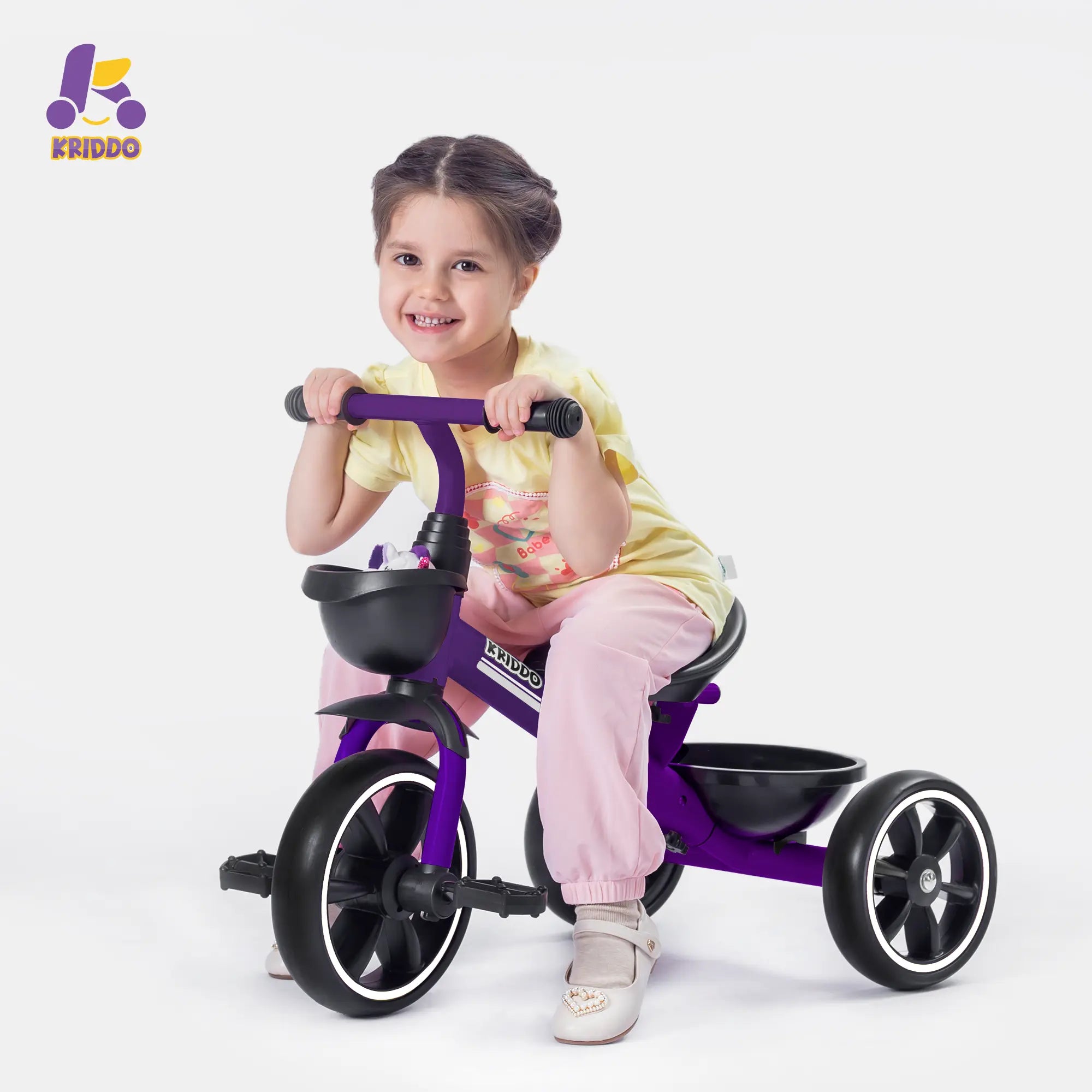 KRIDDO Kids Tricycle Easy-Assembly for 2 to 5 Years Old Purple