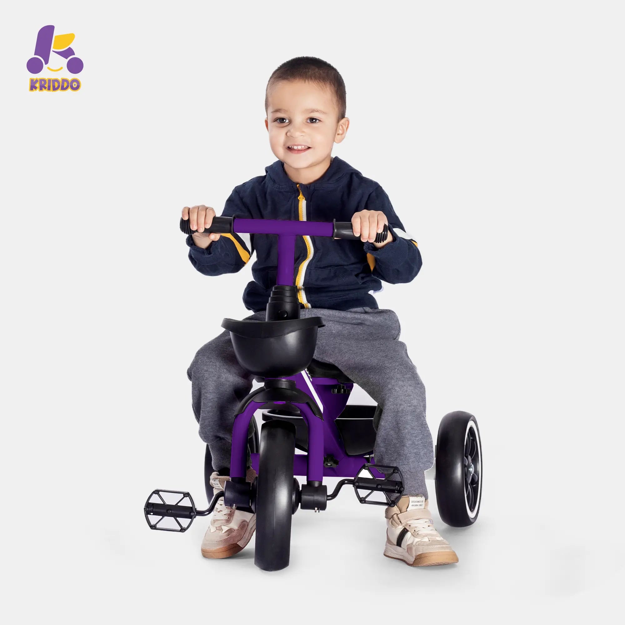 KRIDDO Kids Tricycle Easy-Assembly for 2 to 5 Years Old Purple