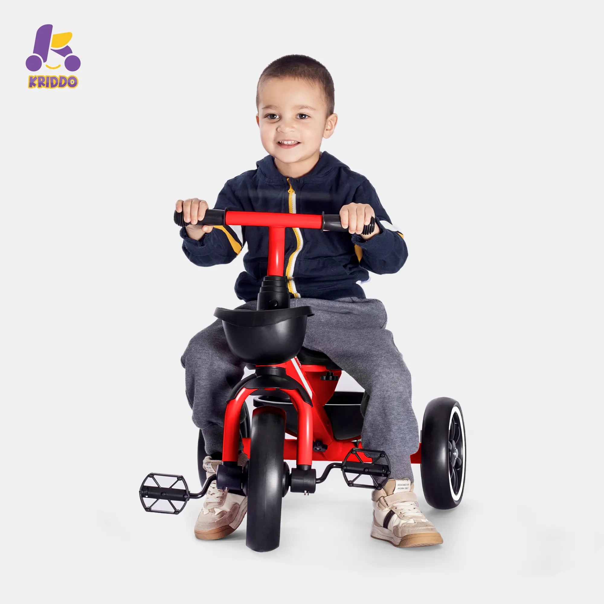 KRIDDO Kids Tricycle Easy-Assembly for 2 to 5 Years Old Red