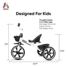 KRIDDO Kids Tricycle Easy-Assembly for 2 to 5 Years Old White