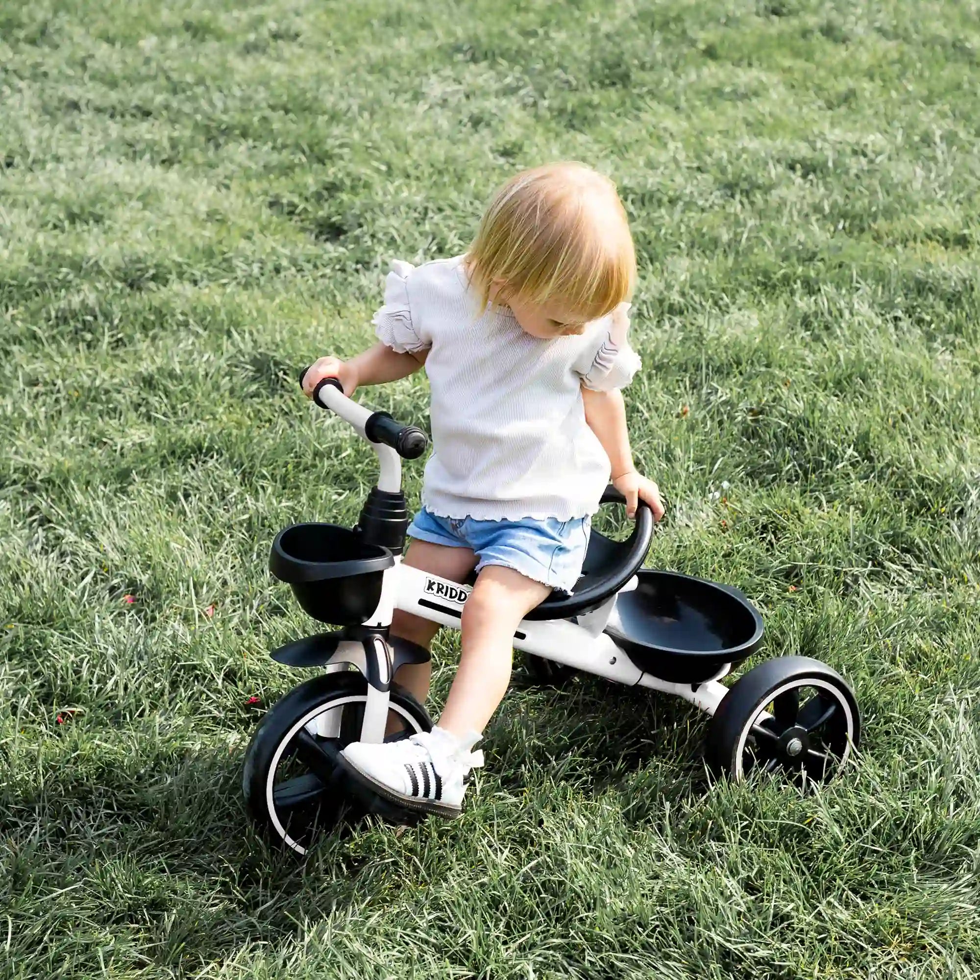 KRIDDO Kids Tricycle Easy-Assembly for 2 to 5 Years Old White