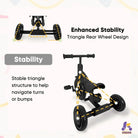 KRIDDO 4-in-1 Childrens Trike for 1.5 to 3 Years Old Black